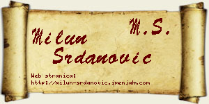 Milun Srdanović vizit kartica